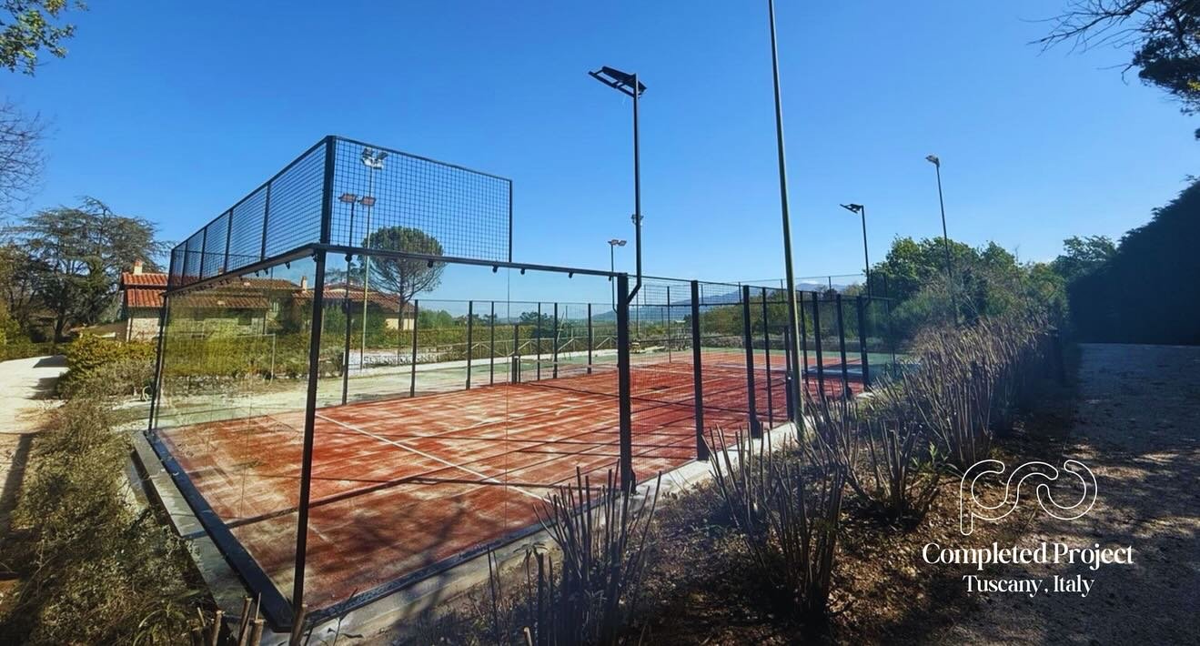 Private client in the Tuscan hills - just in time for the Easter break. #padel #padelcourts