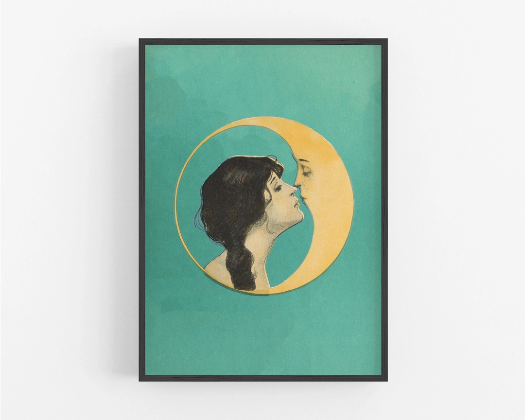 Woman Kissing the Moon Art Print 3.png