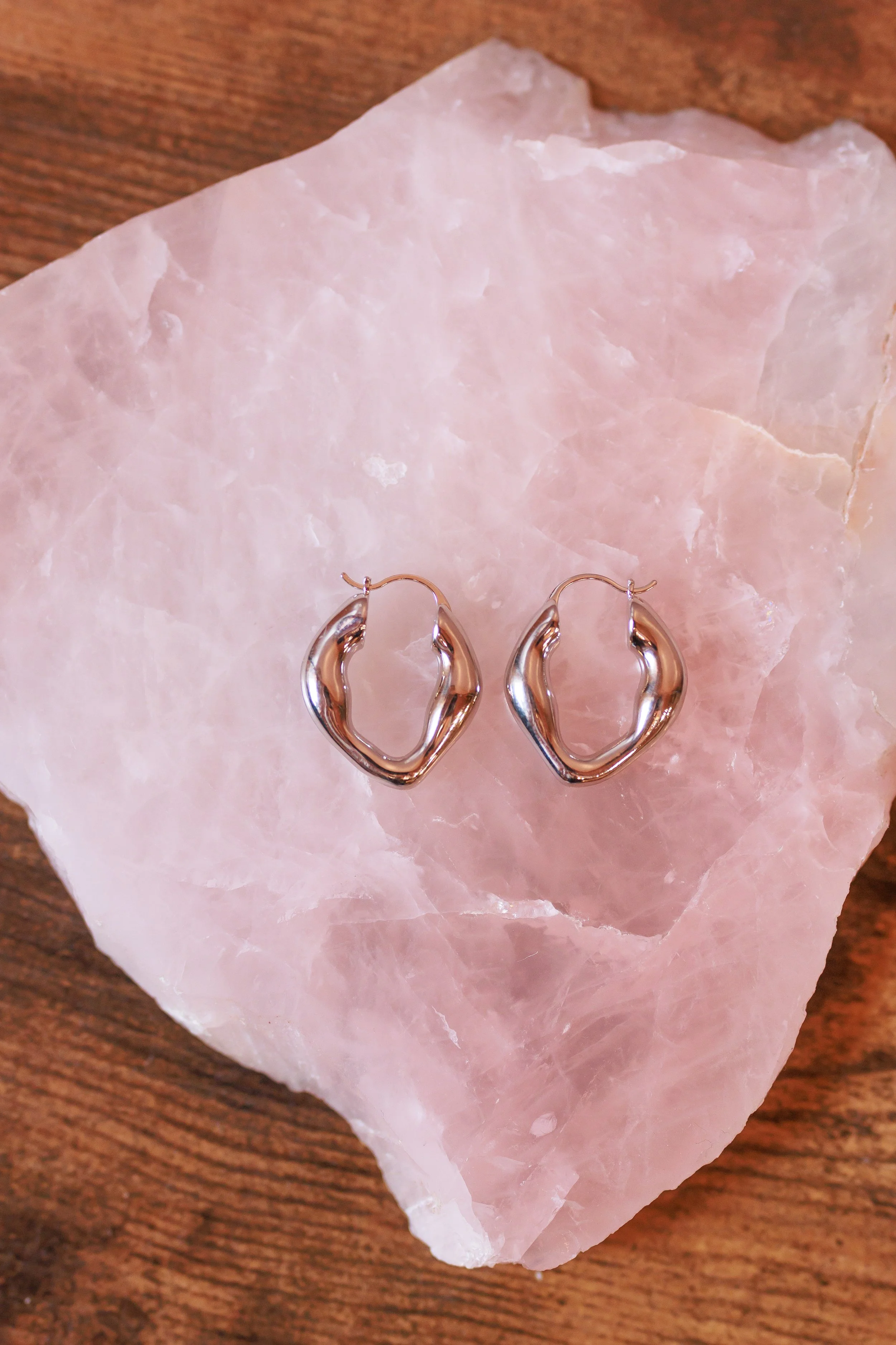 Molten Silver Hoops $38