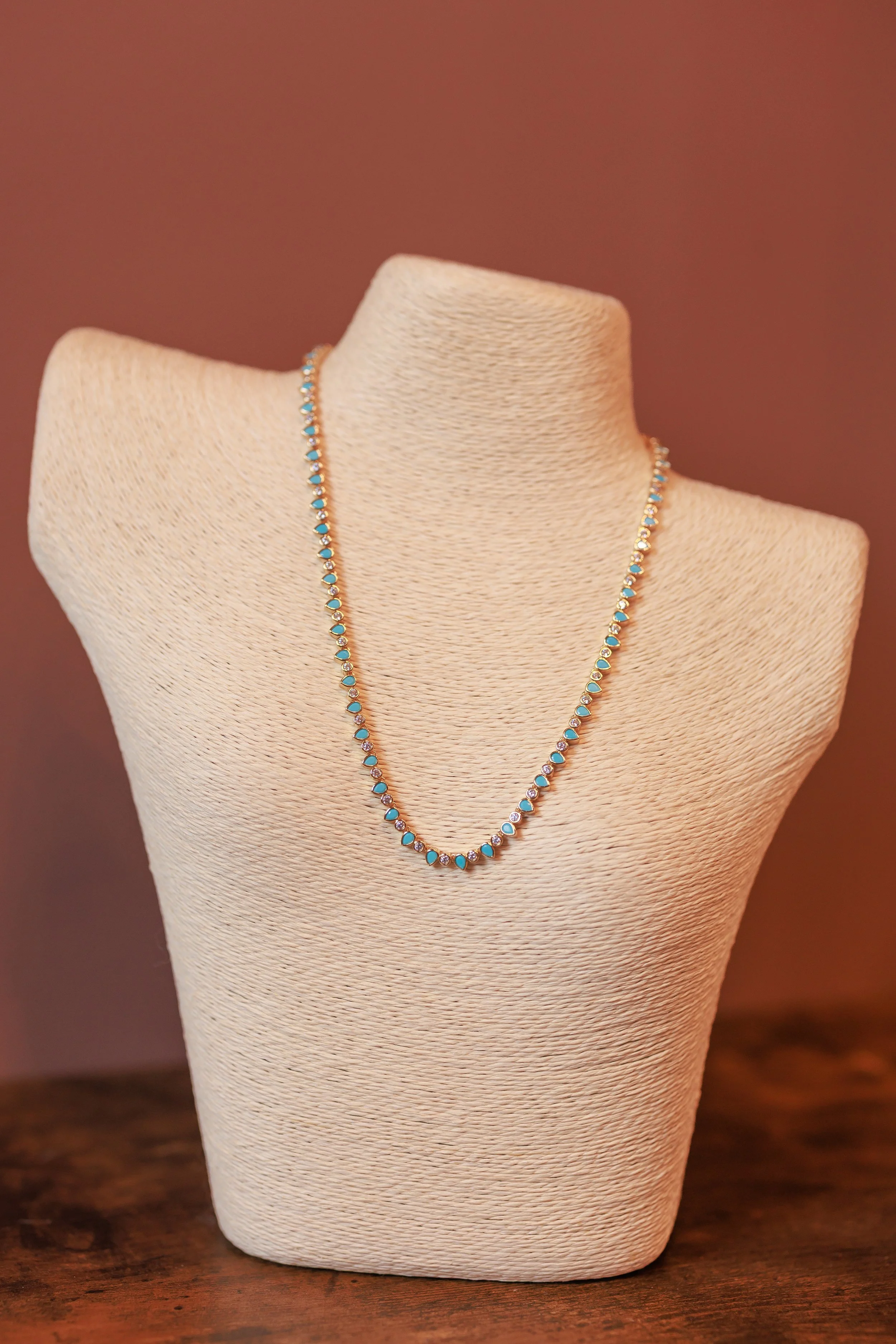 Turquoise Tennis Necklace $128