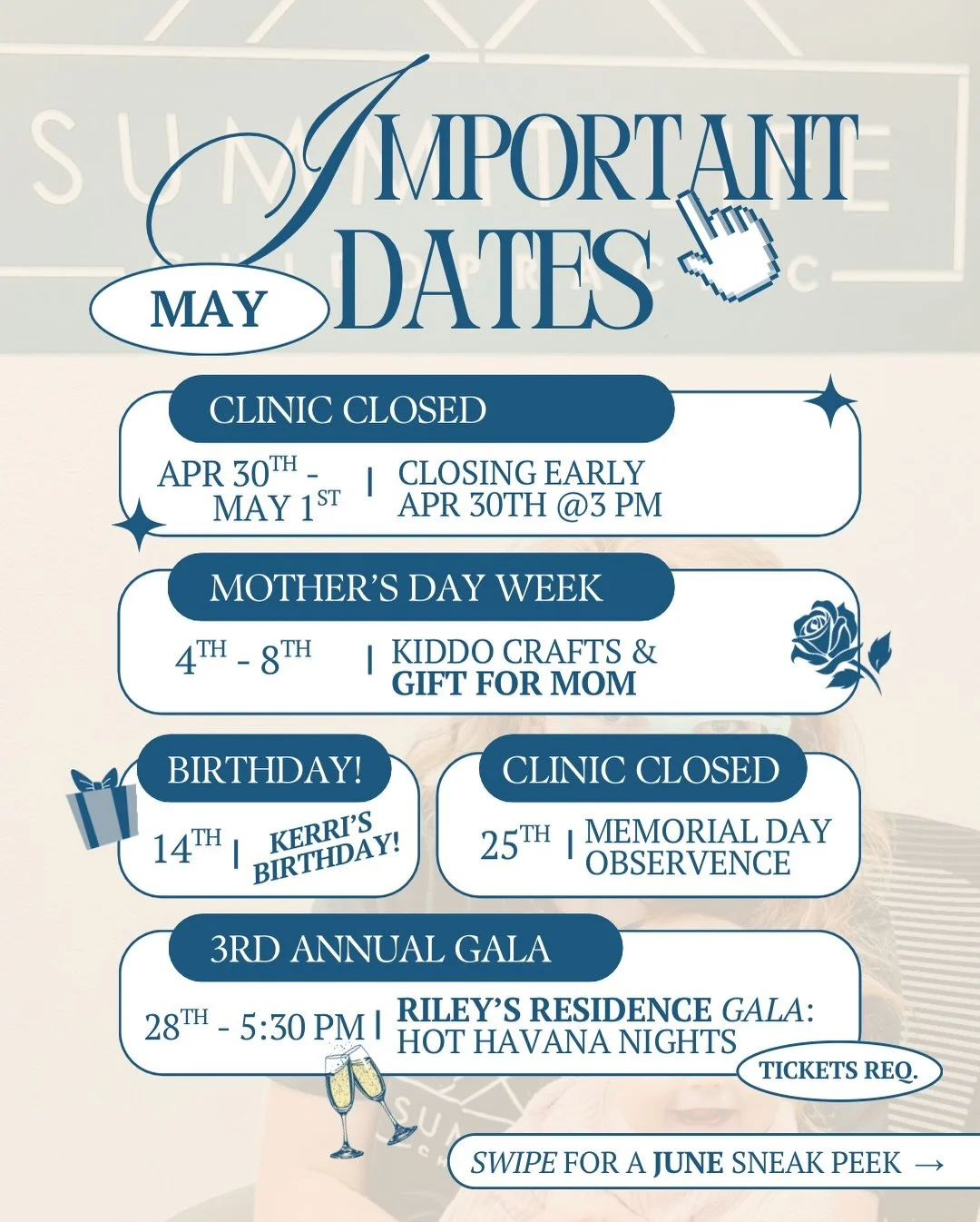 May is full in the best way around here, from celebrating moms, to time with family, to coming together as a community for something bigger 🤍

We wanted to make sure these dates are on your radar so you don&rsquo;t miss what matters most this month.