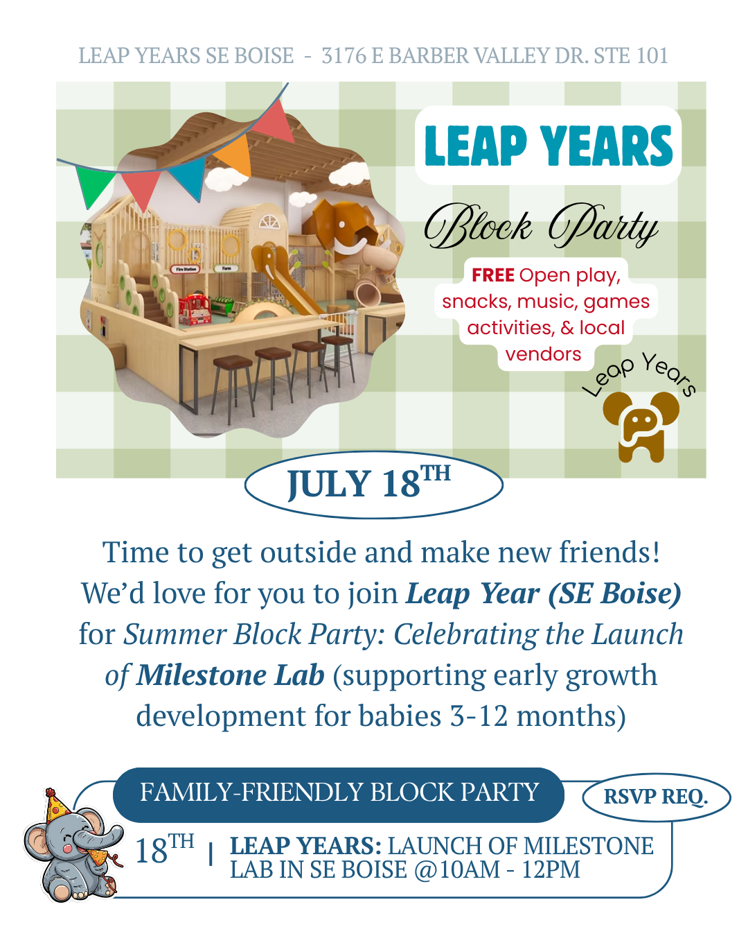 Block Party (Launch of Milestone Lab) Leap Years
