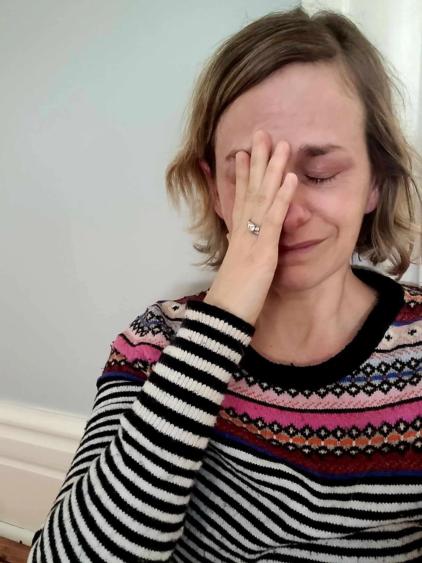 an upset grieving pet lover