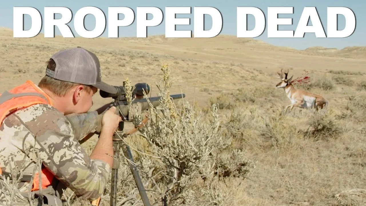 Hunter DROPS ANTELOPE DEAD in its TRACKS