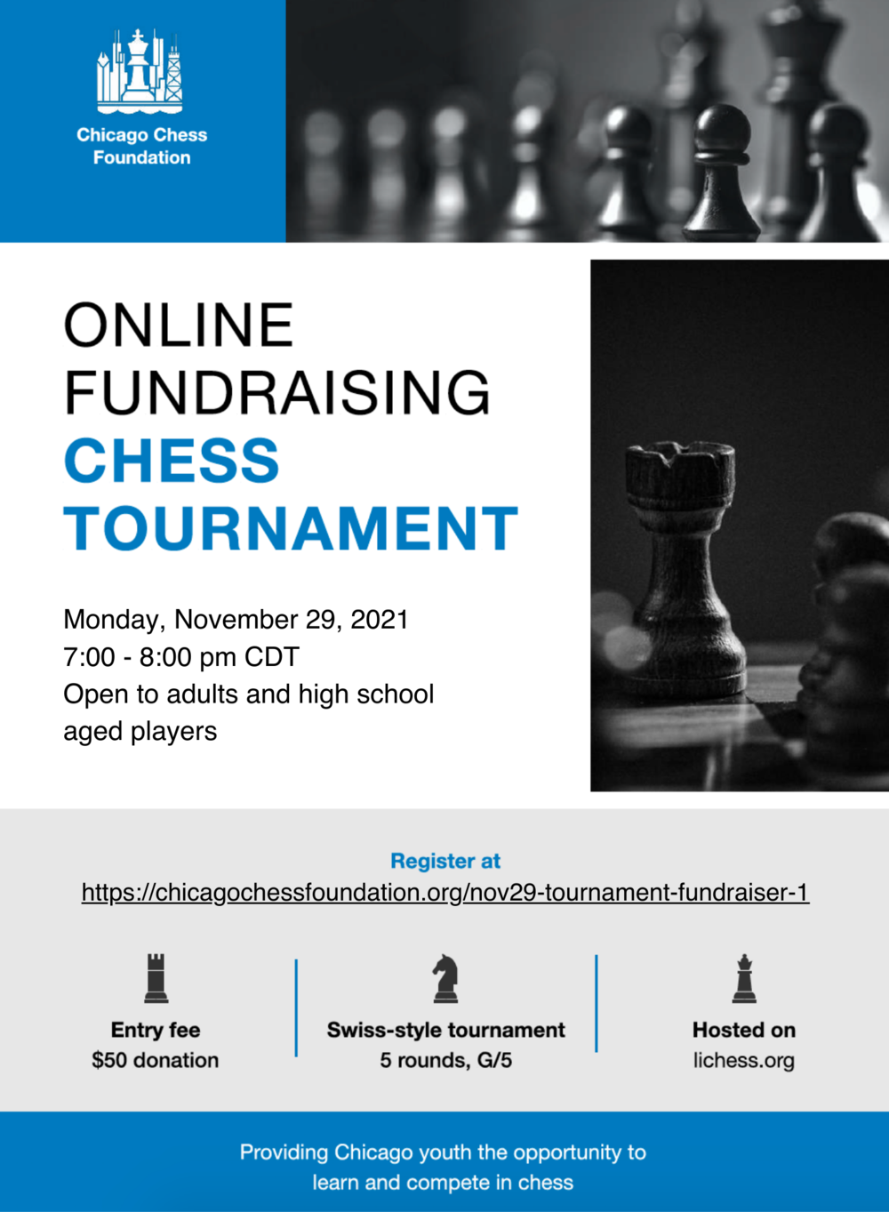 March 2022 Online Fundraising Tournament — Chicago Chess Foundation