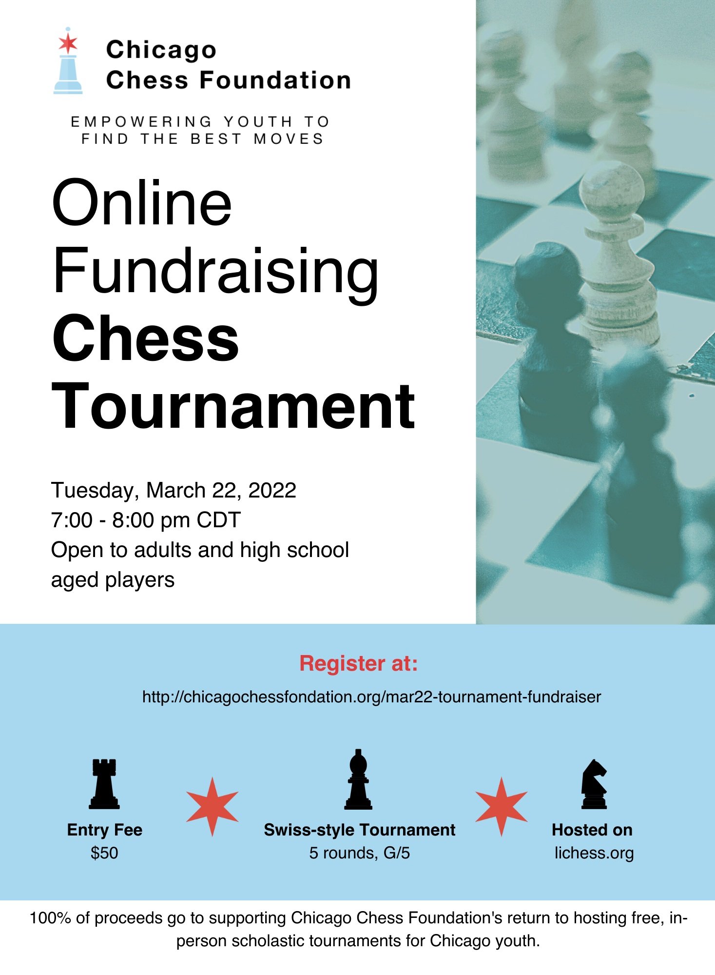 March 2022 Online Fundraising Tournament — Chicago Chess Foundation