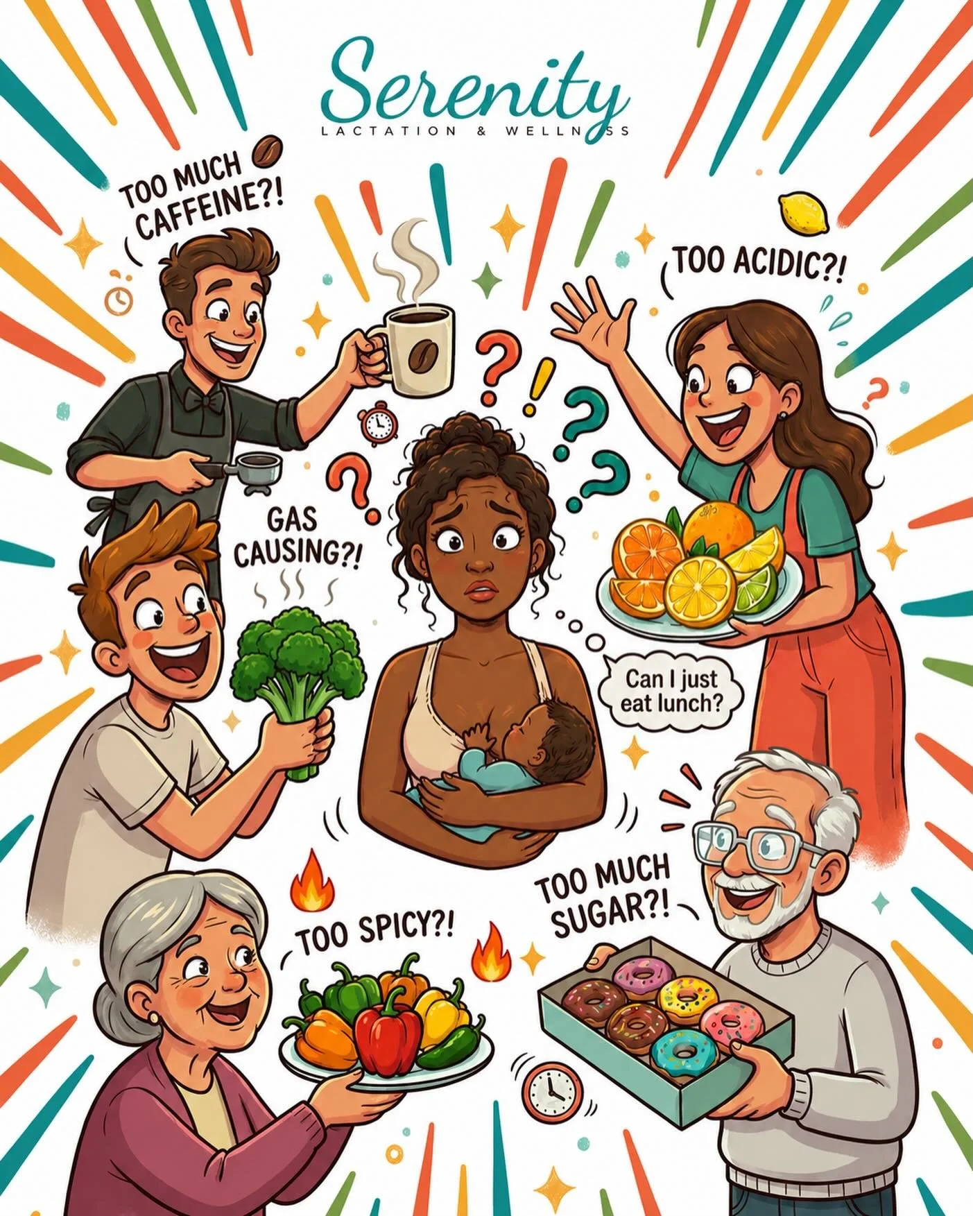 Apparently it&rsquo;s National Eat What You Want Day 🍕☕️🌶️🥦🍩
Which feels like a good time to remind breastfeeding parents:
Most people do not need to cut out random foods &ldquo;just in case.&rdquo;
And yes &mdash; CMPI, reflux, and true food sen