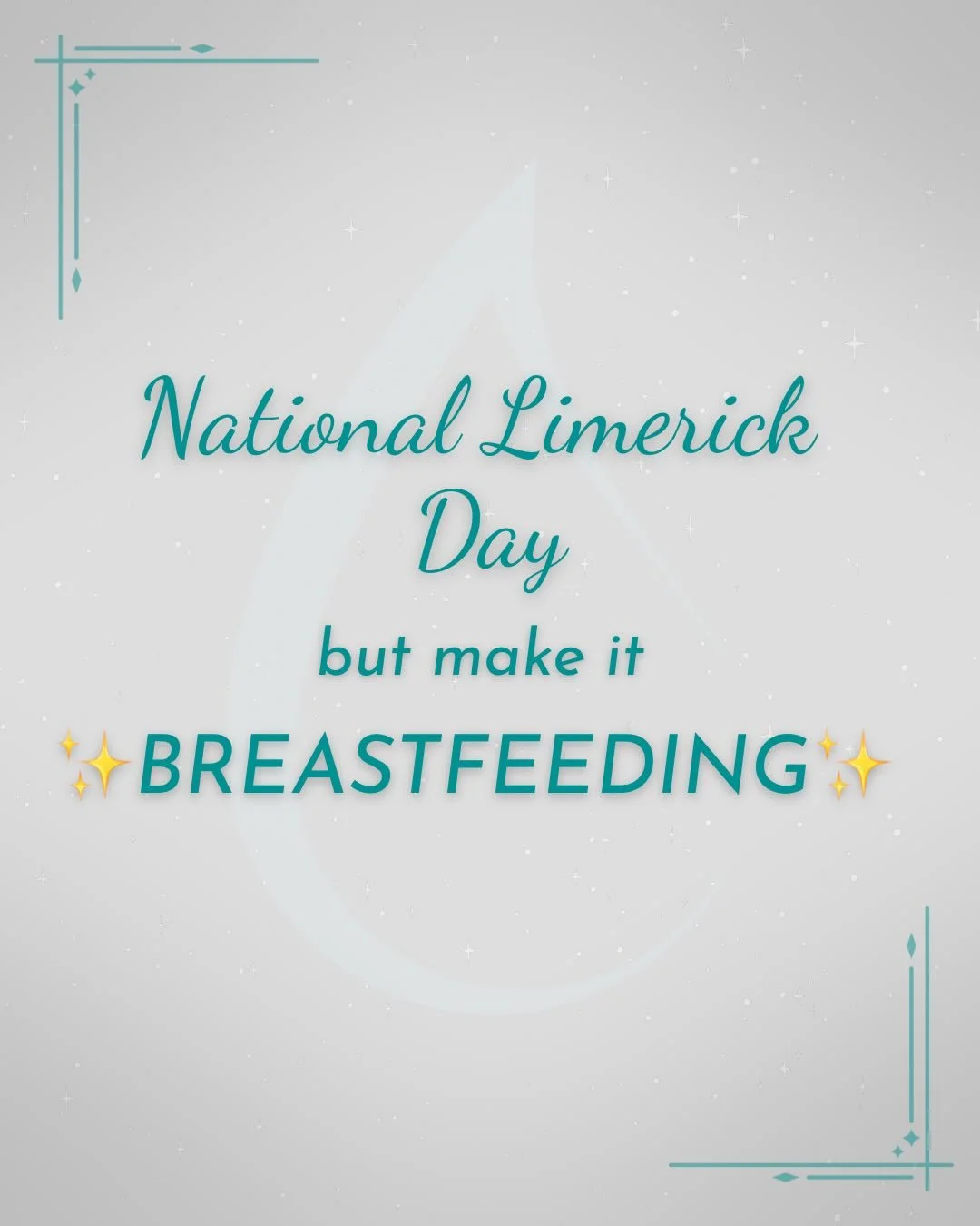 Some random website told me today is National Limerick Day 🤷&zwj;♀️😂
So please enjoy these breastfeeding limericks brought to you by: ☕ cold coffee 🍼 cluster feeding 😵&zwj;💫 postpartum delirium 📱 and one IBCLC trying to re-enter social media aw