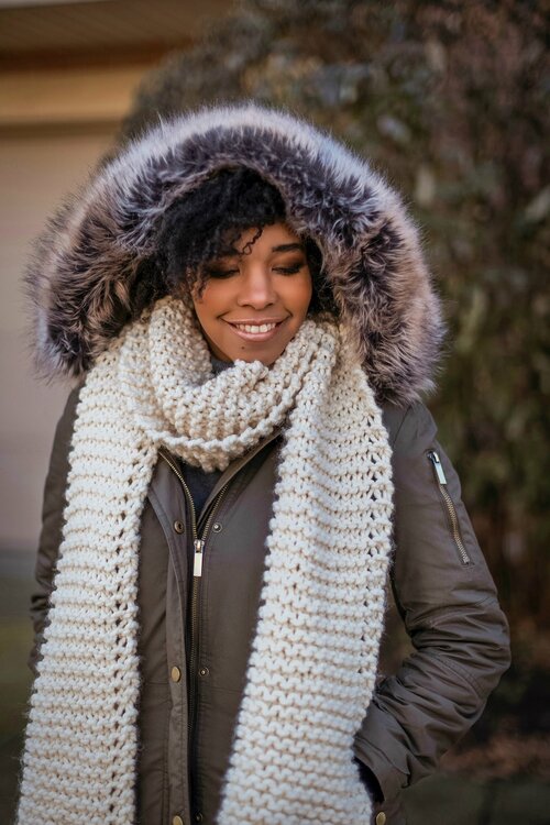 OPEDCY Winter Warme Gestrickte Ringschals/ / / Linie Patchwork Knit Cowl Neck Cotton Schalld/ämpfer