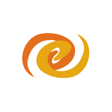 Abstract swirl logo in orange and yellow