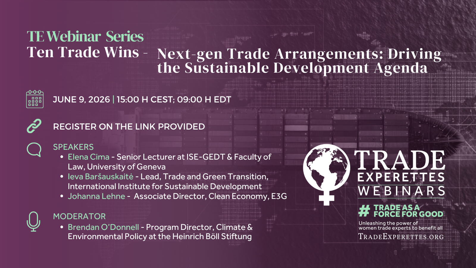 Next-gen trade arrangements: driving the sustainable development agenda