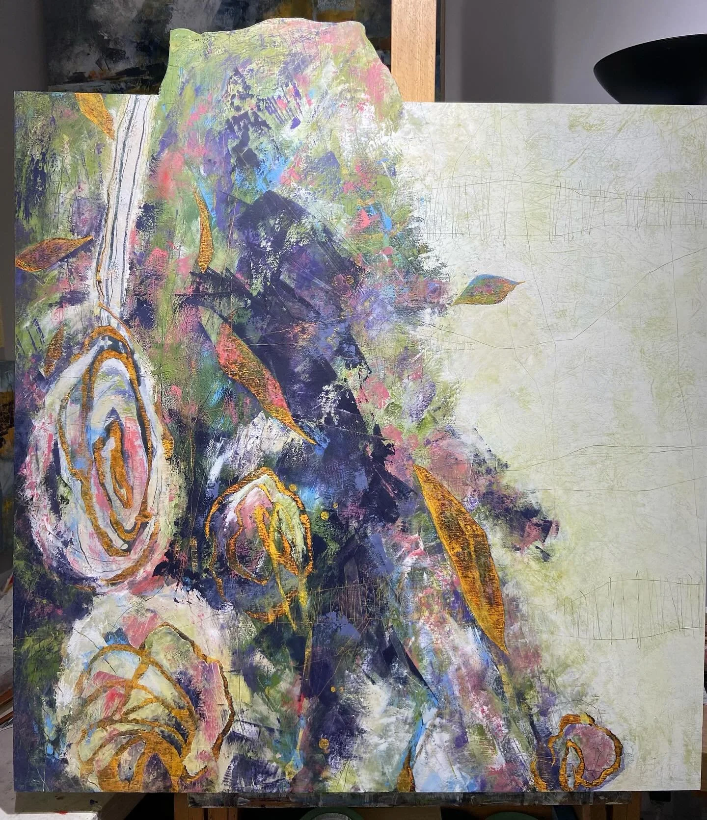 I&rsquo;ve been finessing this one for the last couple of days. It&rsquo;s getting close to finished. It will be called &ldquo;Love Is A Map&rdquo; (36&rdquo;x36&rdquo;, acrylic and oil paint on cradled wood panel).

#lorisokolukart #studio28artist #