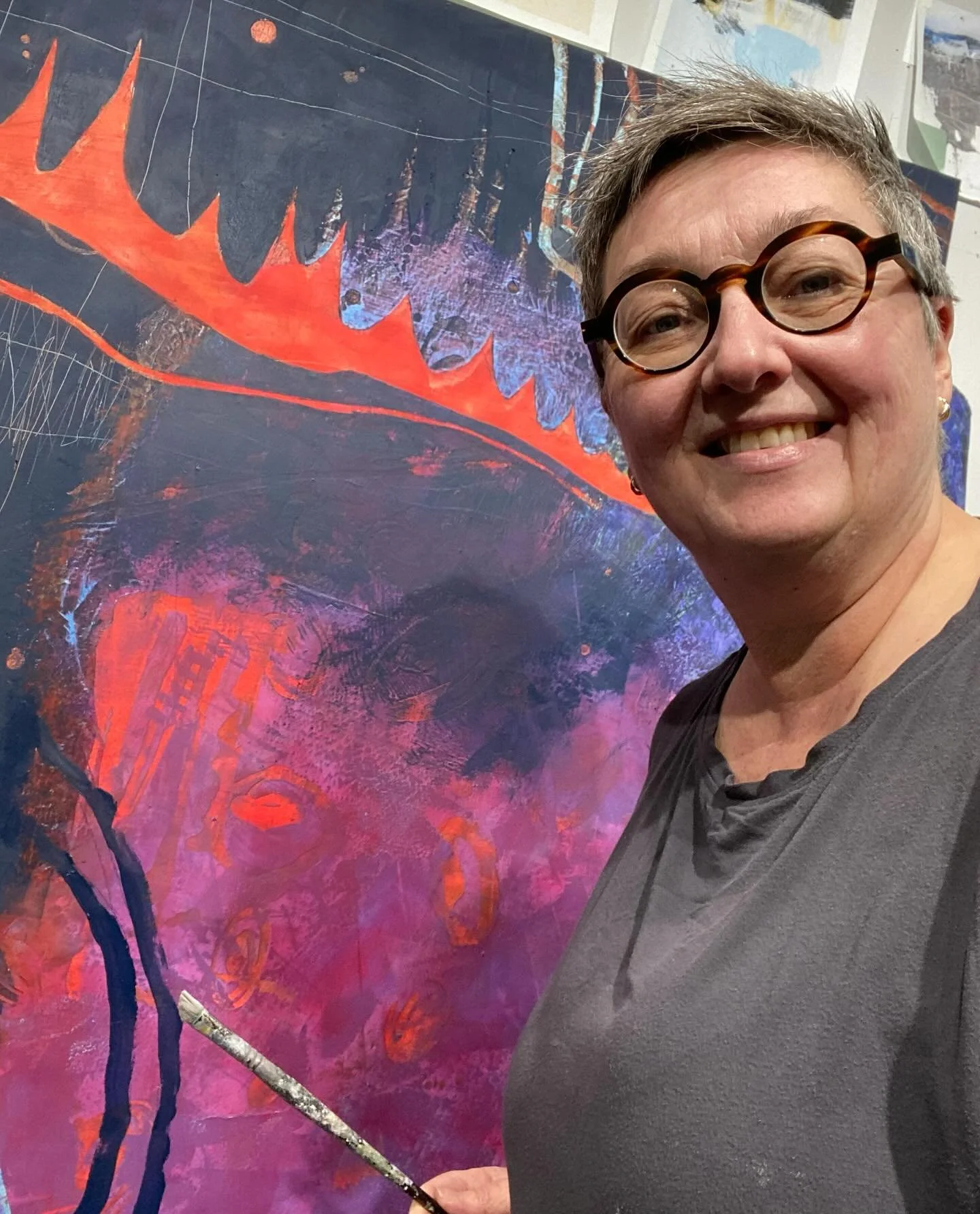 I actually used a brush with oil and cold wax medium (plus some Gamsol and solvent-free liquid) on a painting for the first time (for anything except signing). Weird, right? 
Mostly I use a brayer (roller) and squeegees. 

#lorisokolukart #oilandcold