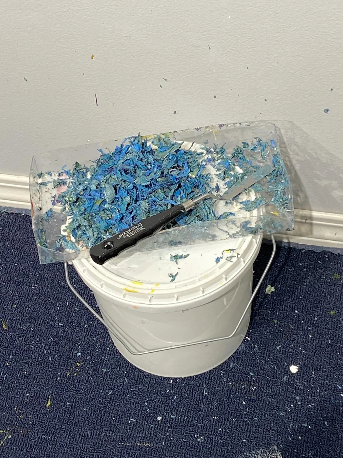 Spent much of yesterday&rsquo;s studio session scraping off layers and layers of paint. Unlike just adding more paint on top, scraping back exposes some beautiful, worn patina-like areas. Will see how much gets covered up again. 

If it feels hard to