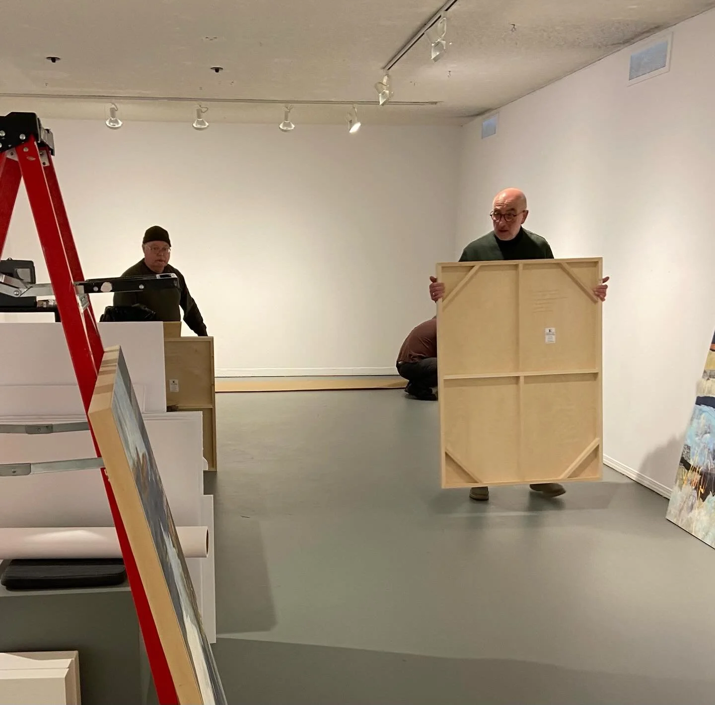 Delivered the rest of my &ldquo;Mappae Mundi&rdquo; paintings to @harcourt_house gallery today and planned the installation. The exhibition opening is Friday March 13th, 7-9pm.

#lorisokolukart #artcollector #contemporarycanadianartist #canadianabstr