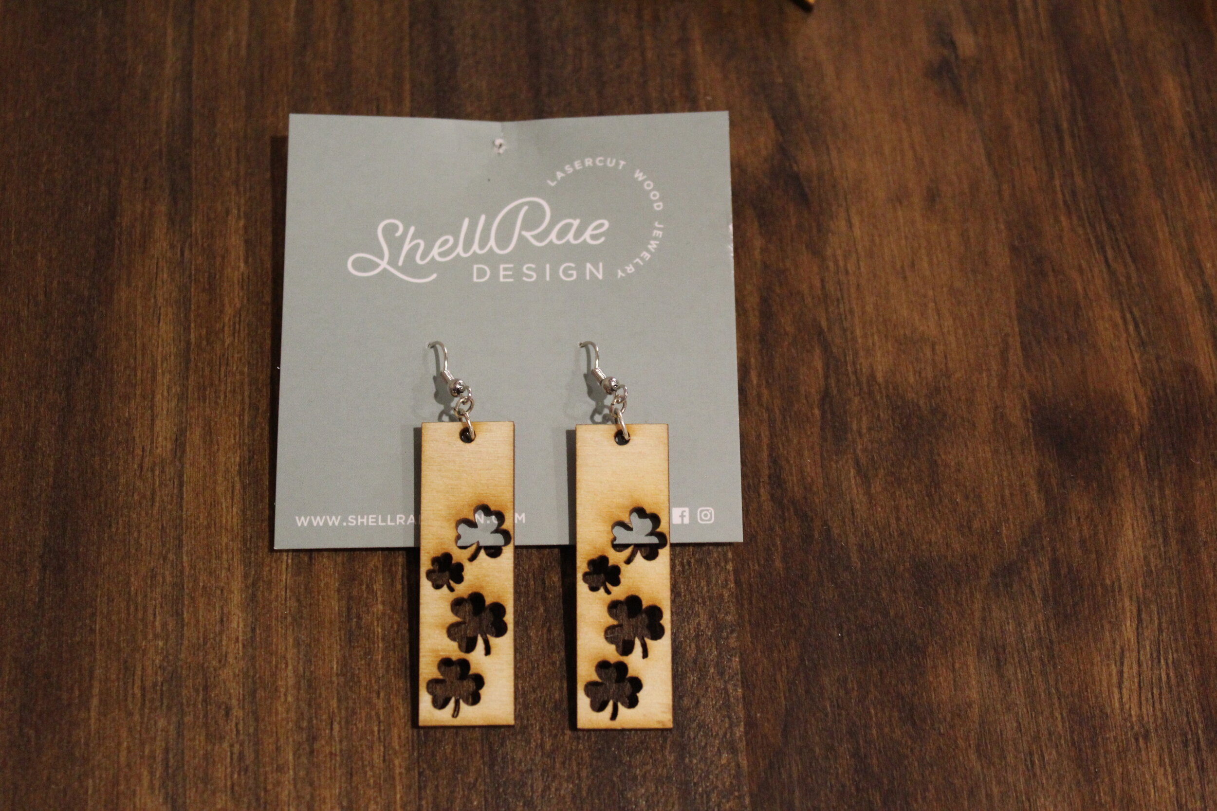 Rectangle Shamrock Earrings