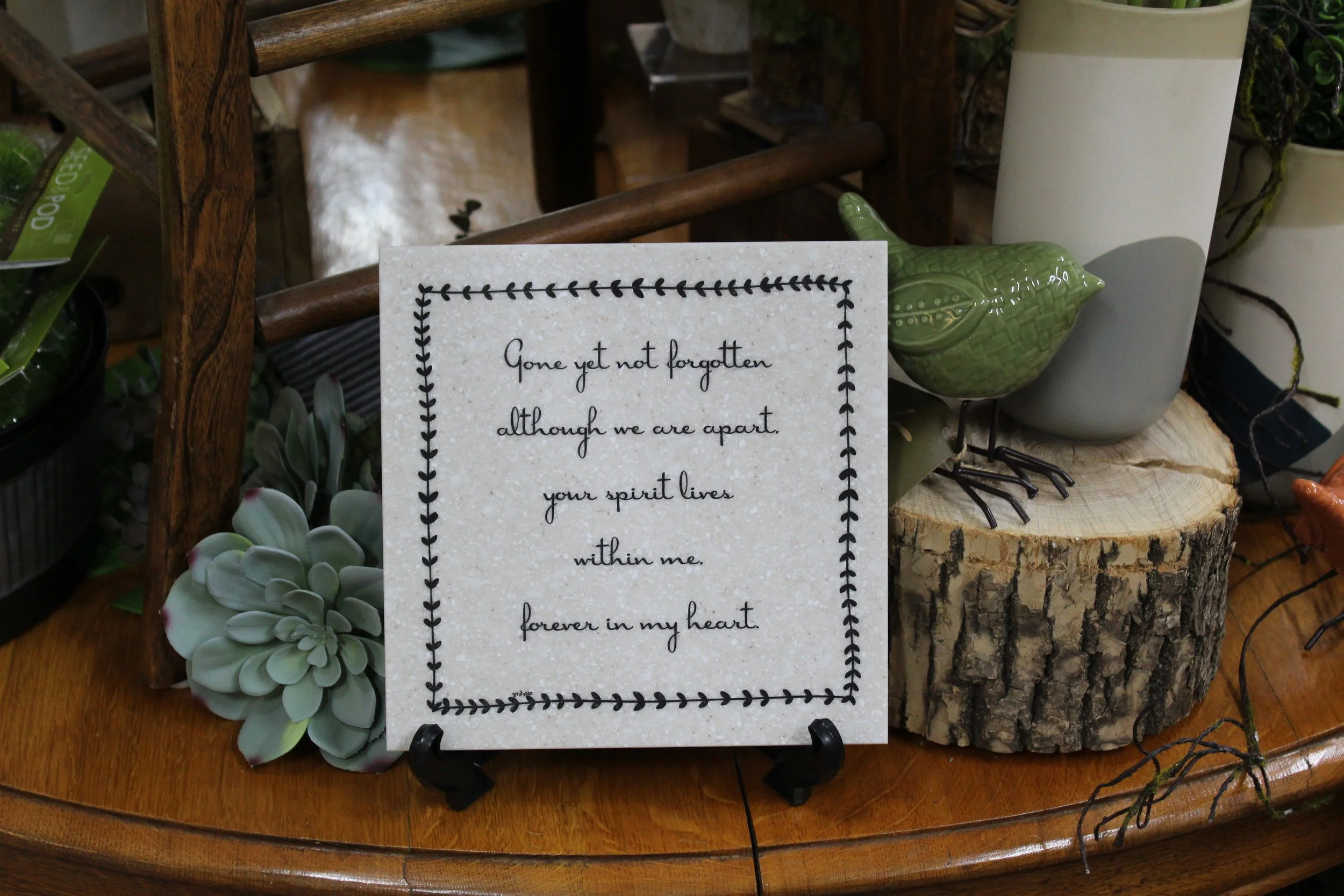 "Gone yet not forgotten..."  Corian Tile 8 x 8