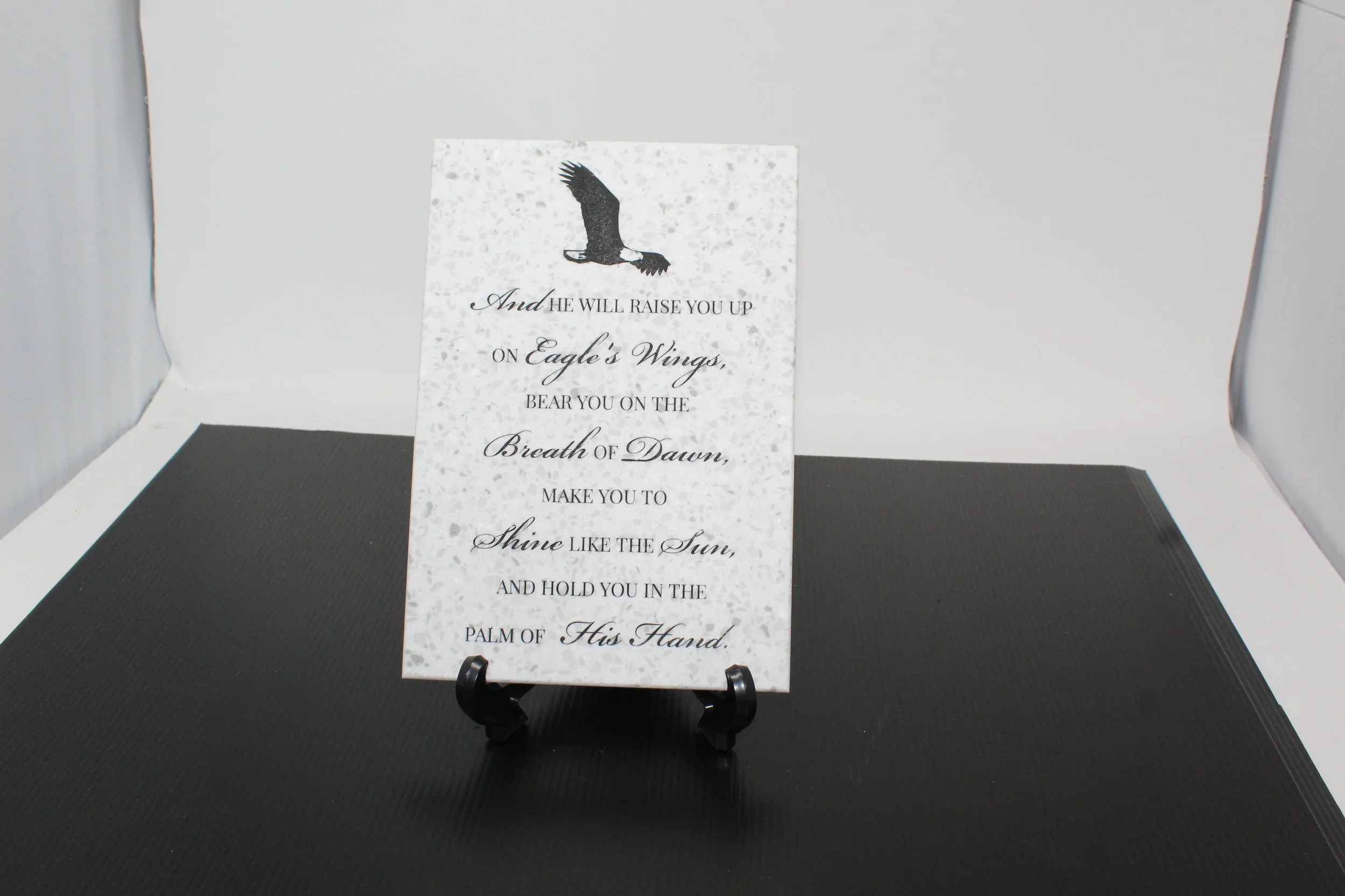 "And He will raise you up on Eagle's Wings..." 6 1/2 x 9 1/2 Corian Tile