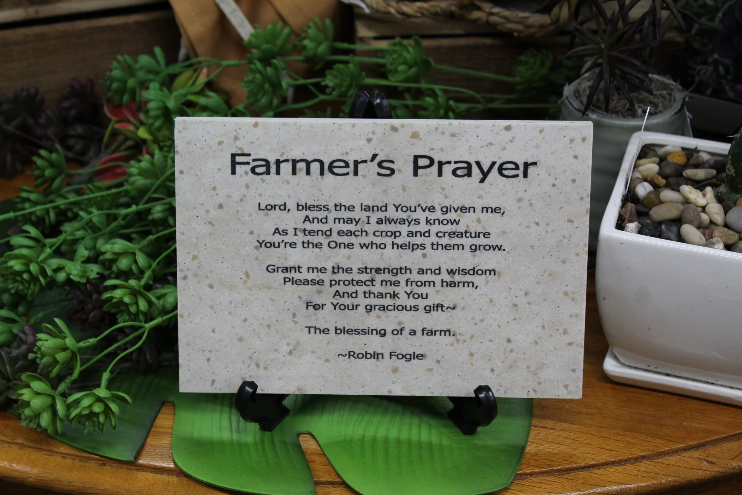 "Farmer's Prayer..." 6 1/2 x 9 1/2 Corian Tile