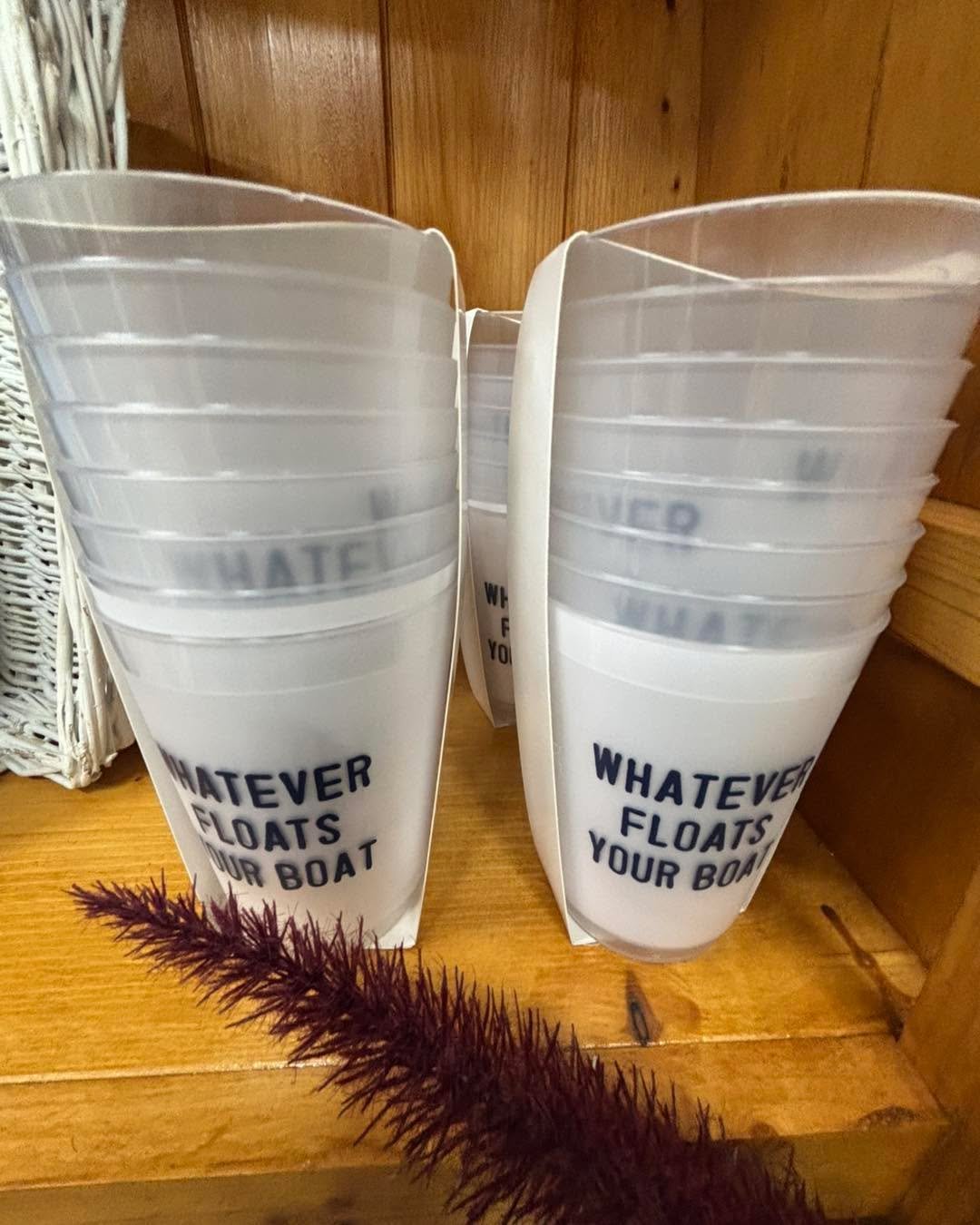 Today is about relaxing at the lake or joining up on the patio with friends and family.  Plastic drink ware is a great touch!  Lots of fun styles to chose from ☀️