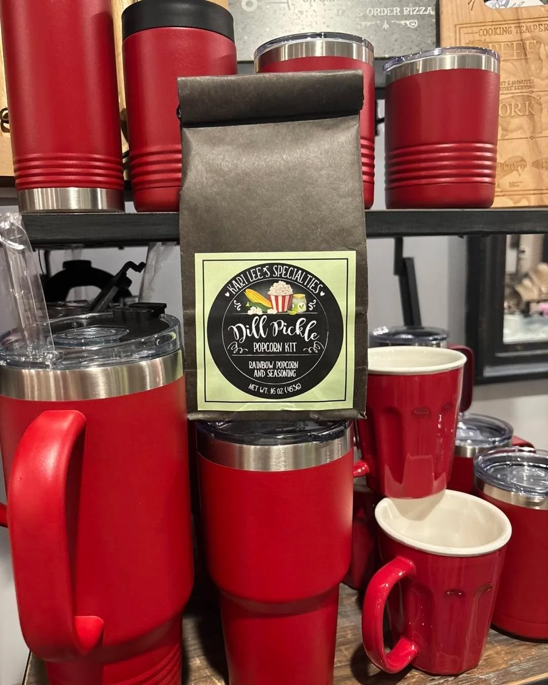 Great gifts for the guys! ❤️
Cup, popcorn and some country tunes in the garage.