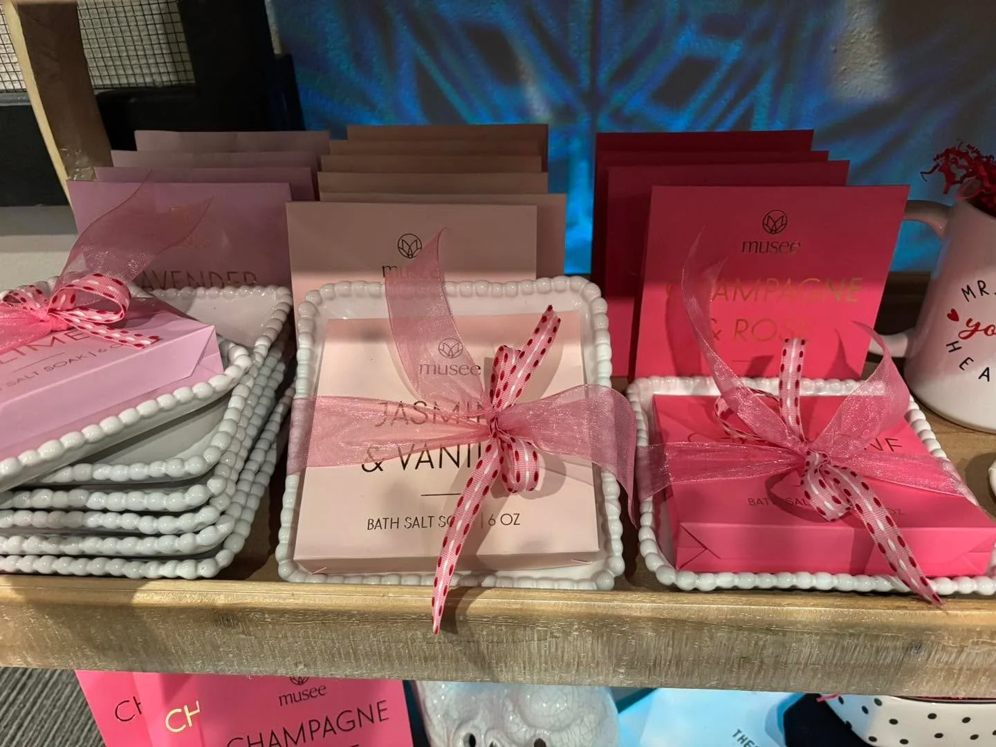 So many fun items❤️. These are found at the register!  Bath salts and tray!  So cute!