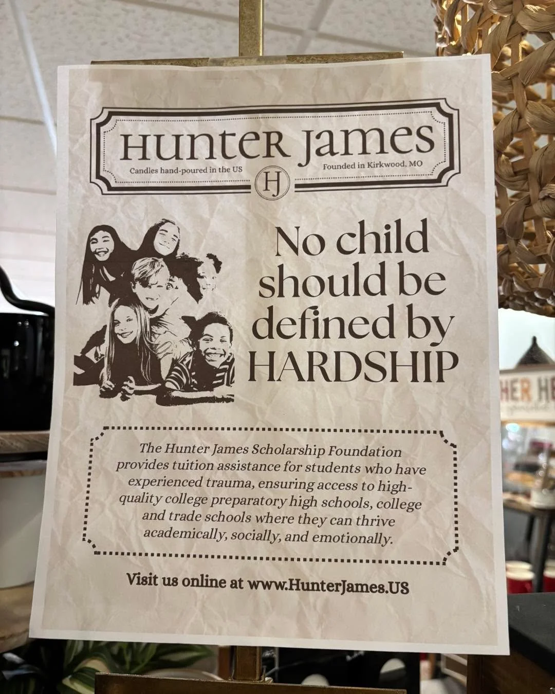 Love these candles and love the platform!  Helping children.  You will find these by the checkout counter. 
Blossoming Creations downtown Emmetsburg