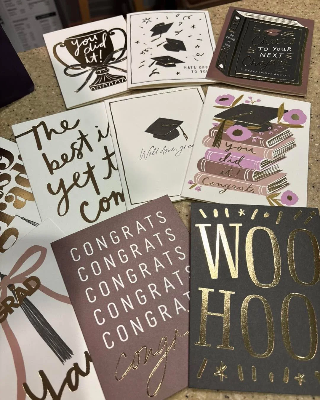 Still in need of grad cards!  We have some cute ones! $2.00 each!  You will find these at the counter.  Blossoming Creations.