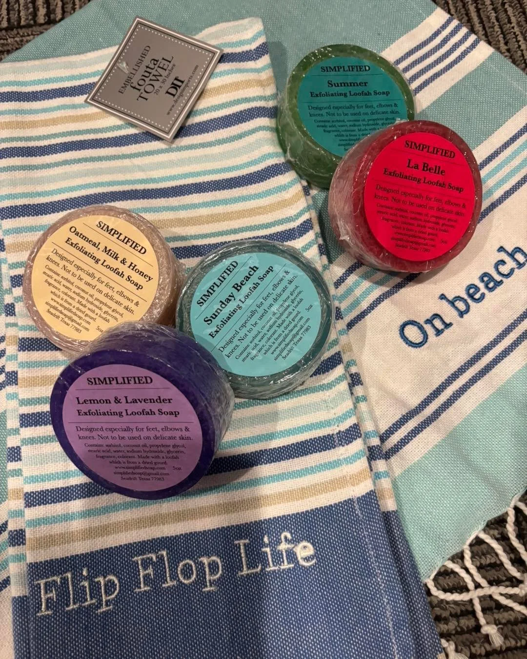 Summer essentials!  These are the best for the toes of summer! Exfoliating loofah soaps!  And they smell wonderful! 🩴 ☀️