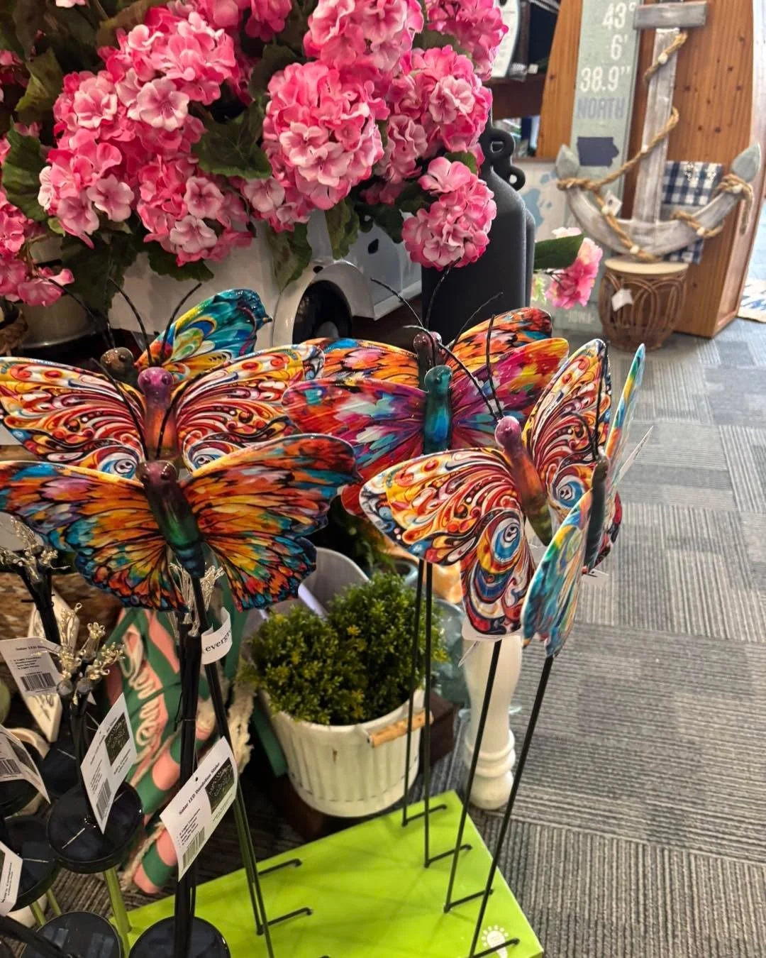 When you work the shop on Saturday&hellip;you have time to shop the shop!  Love these garden stakes!  And super cute for the cemetery too. Stop in and see if you find them throughout the shop!