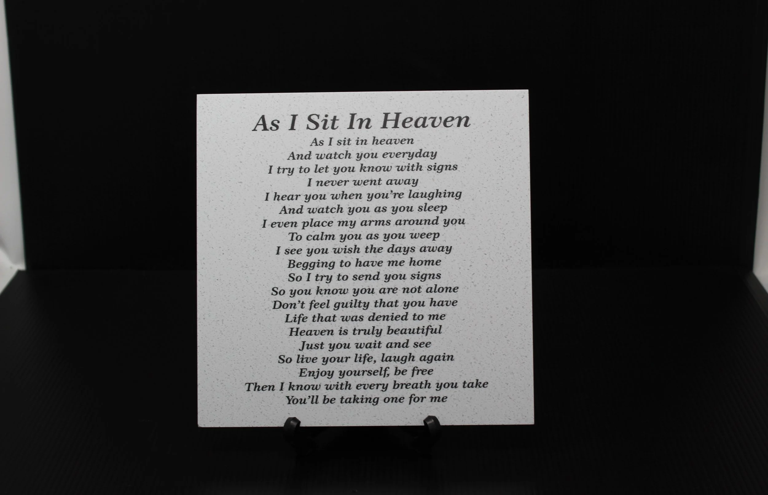 As I Sit In Heaven, 8x8 Corian Home Decor