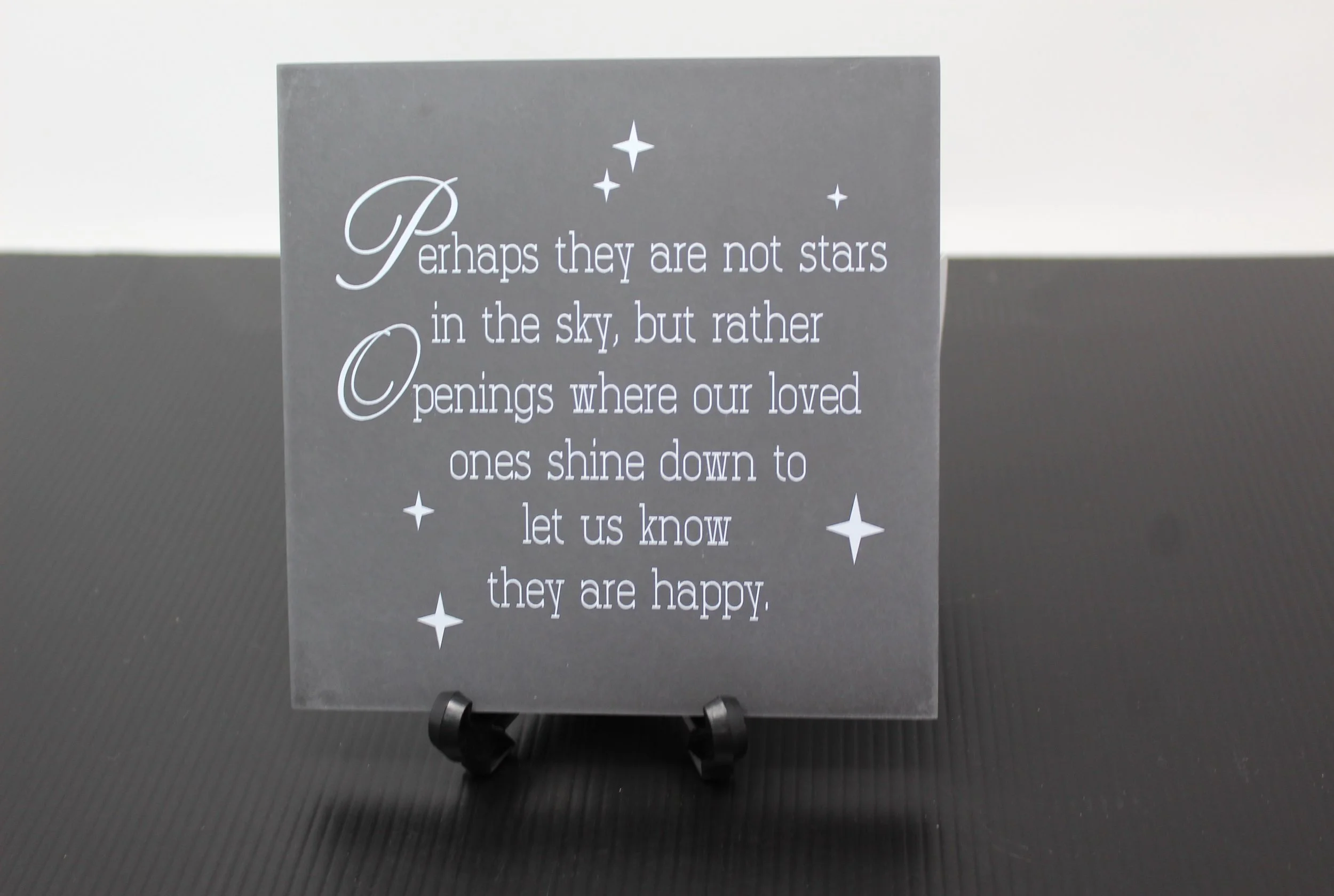 "Perhaps they are not stars in the sky, but rather openings..."  6 x 6 Sympathy Corian Tile