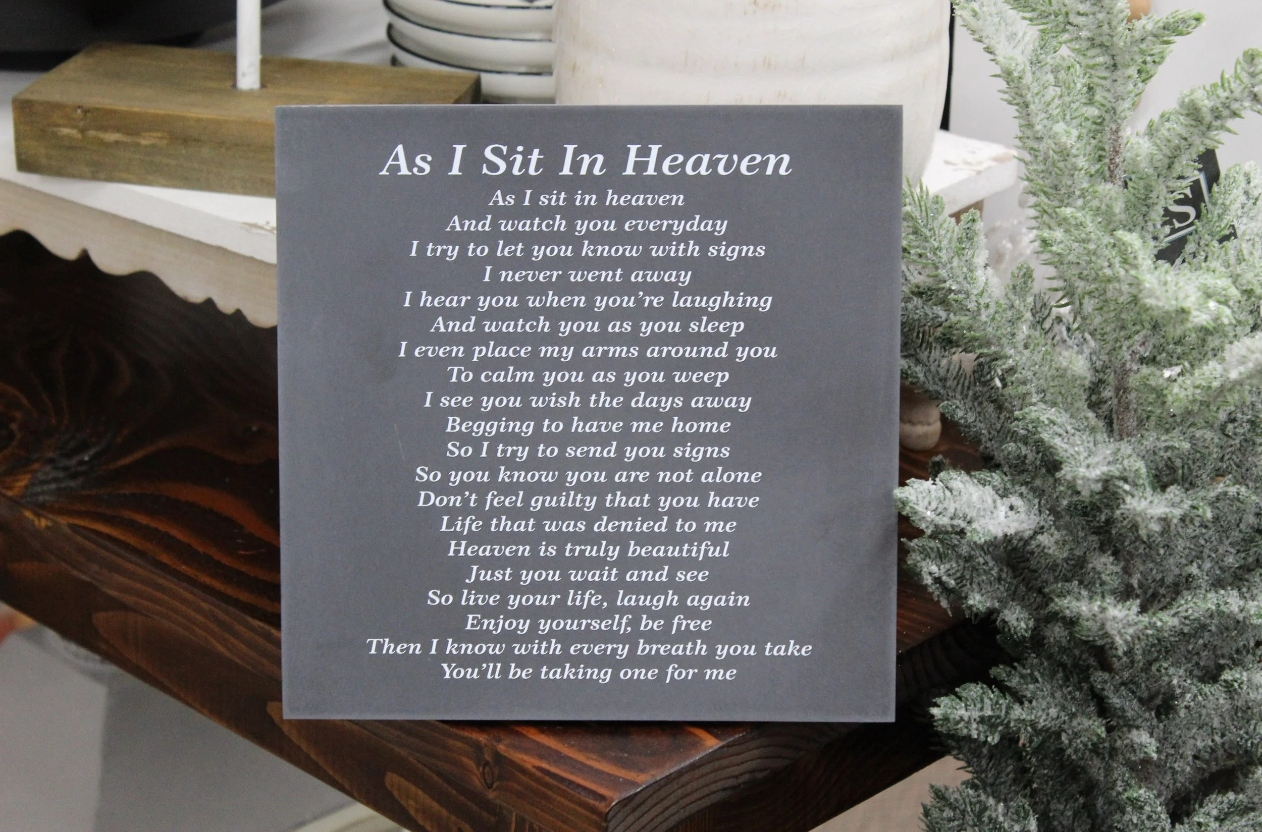 As I Sit In Heaven, 8x8 Corian Home Decor