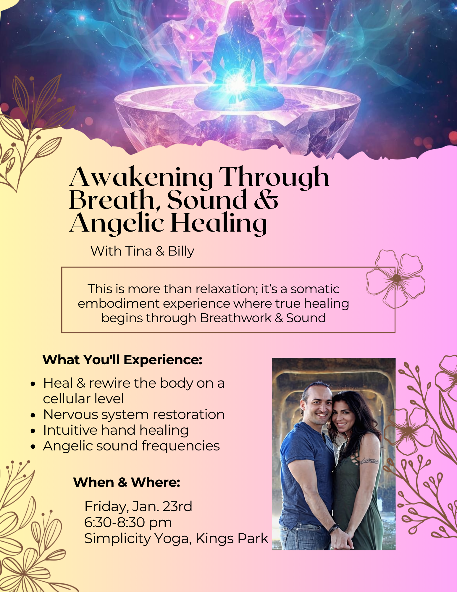 Awakening through Breath, Sound &amp; Angelic Healing with Tina &amp; Billy
