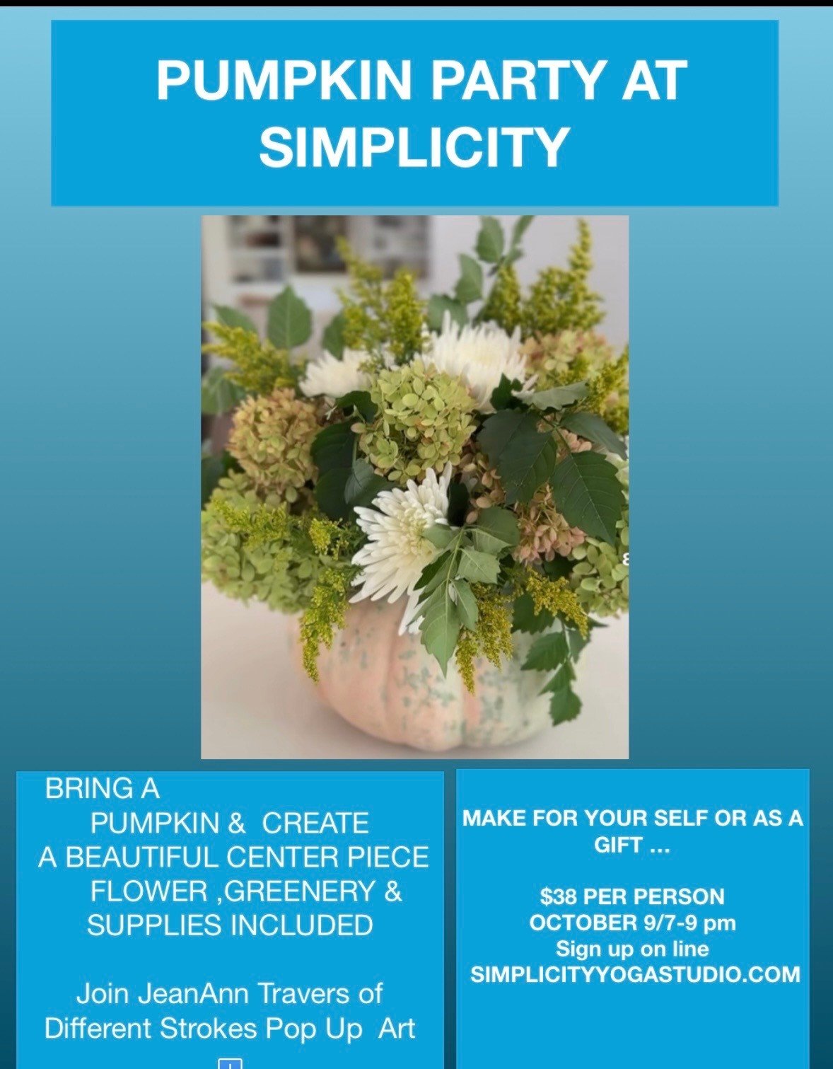 Simplicity Craft Nights!  Pumpkin Party!