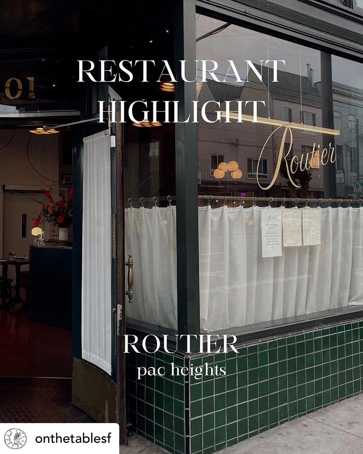 Posted @withregram &bull; @onthetablesf restaurant highlight: routier

nestled in the heart of the pacific heights neighborhood, @routiersf offers a &ldquo;frenchish&rdquo; cuisine and is run by chef john paul carmona. he partners with b. patisserie 