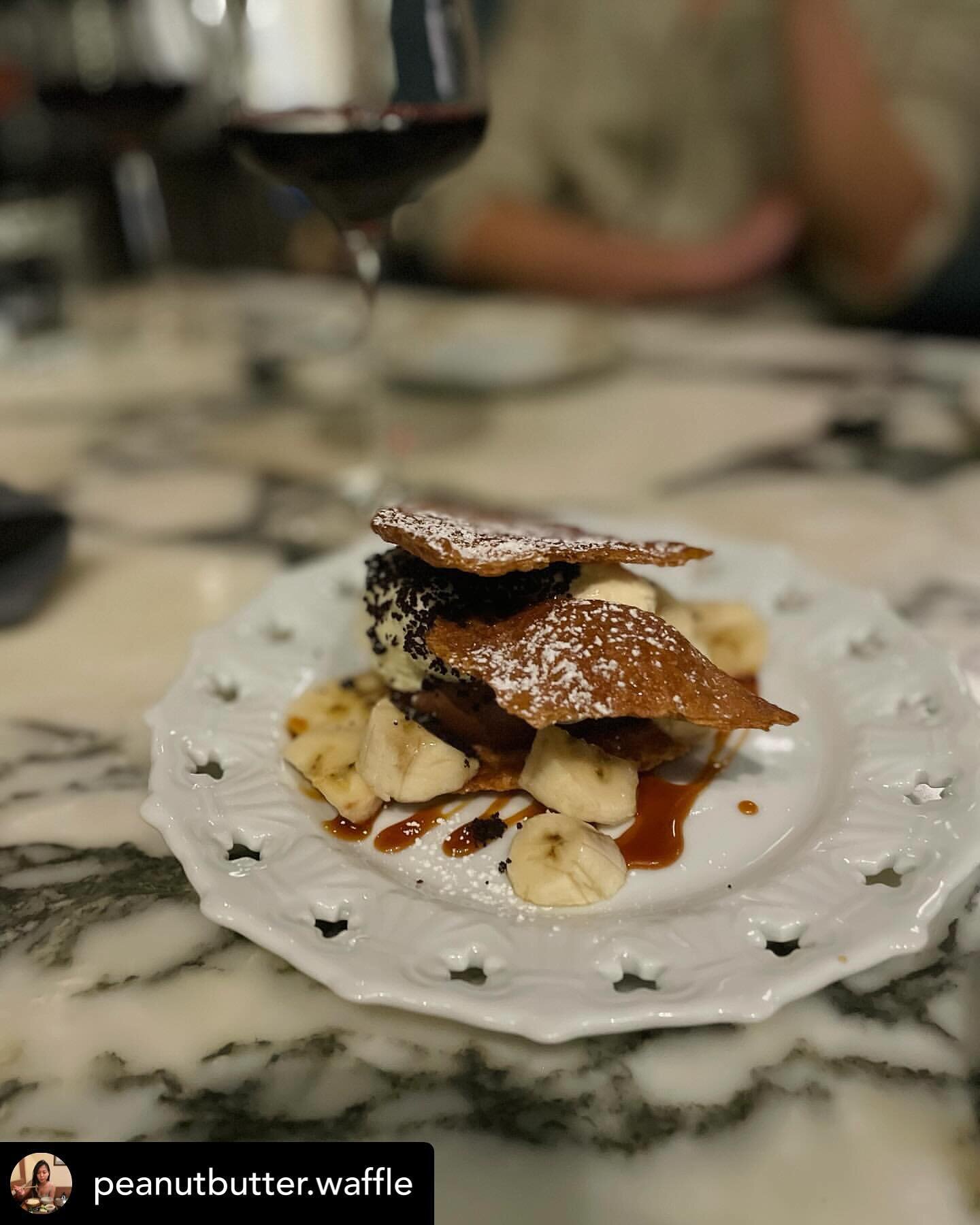 Currently on our menu, starting with dessert because it&rsquo;s a chocolate banana napoleon. Posted @withregram &bull; @peanutbutter.waffle #sanfrancisco