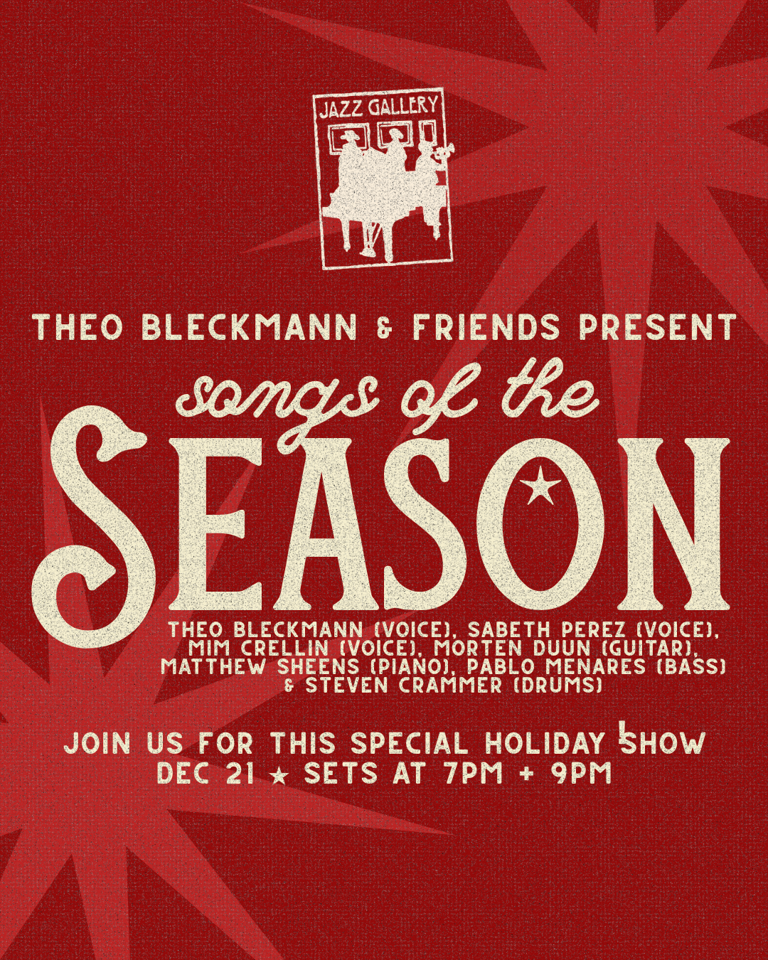 TJG Holiday Concert: Theo Bleckmann &amp; Friends