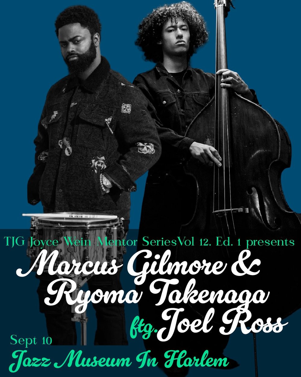 TJG Joyce Wein Mentoring Series: Marcus Gilmore & Ryoma Takenaga at Jazz Museum In Harlem artwork from The Jazz Gallery