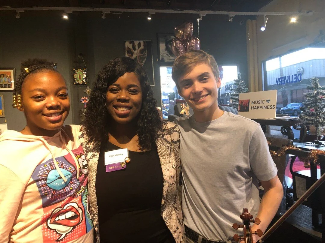 Corbin volunteers and performs for launch of book about homeless - &quot;Trapped in the Homeless Hustle,&quot; by Erica Moseley who is a former client of Hamilton Families homeless organization.⁠
⁠
#music4happiness #volunteering #givingback #makeadif
