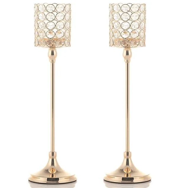 Gold Crystal Tealight Holders - 24 Available