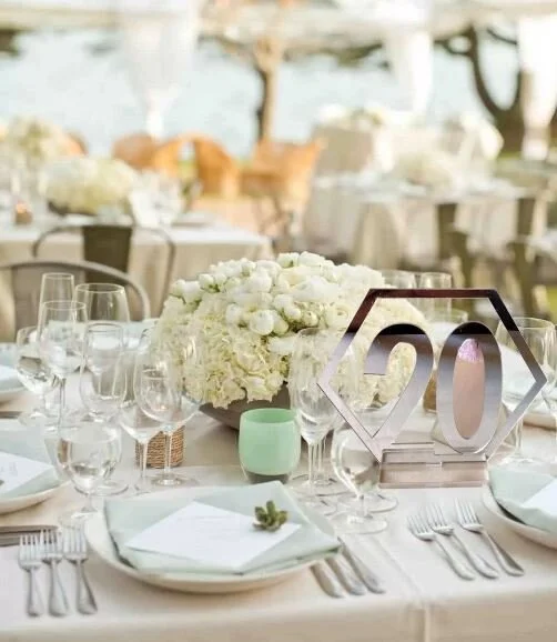 Silver Acrylic Table Numbers (1 -20) - 1 Set Available