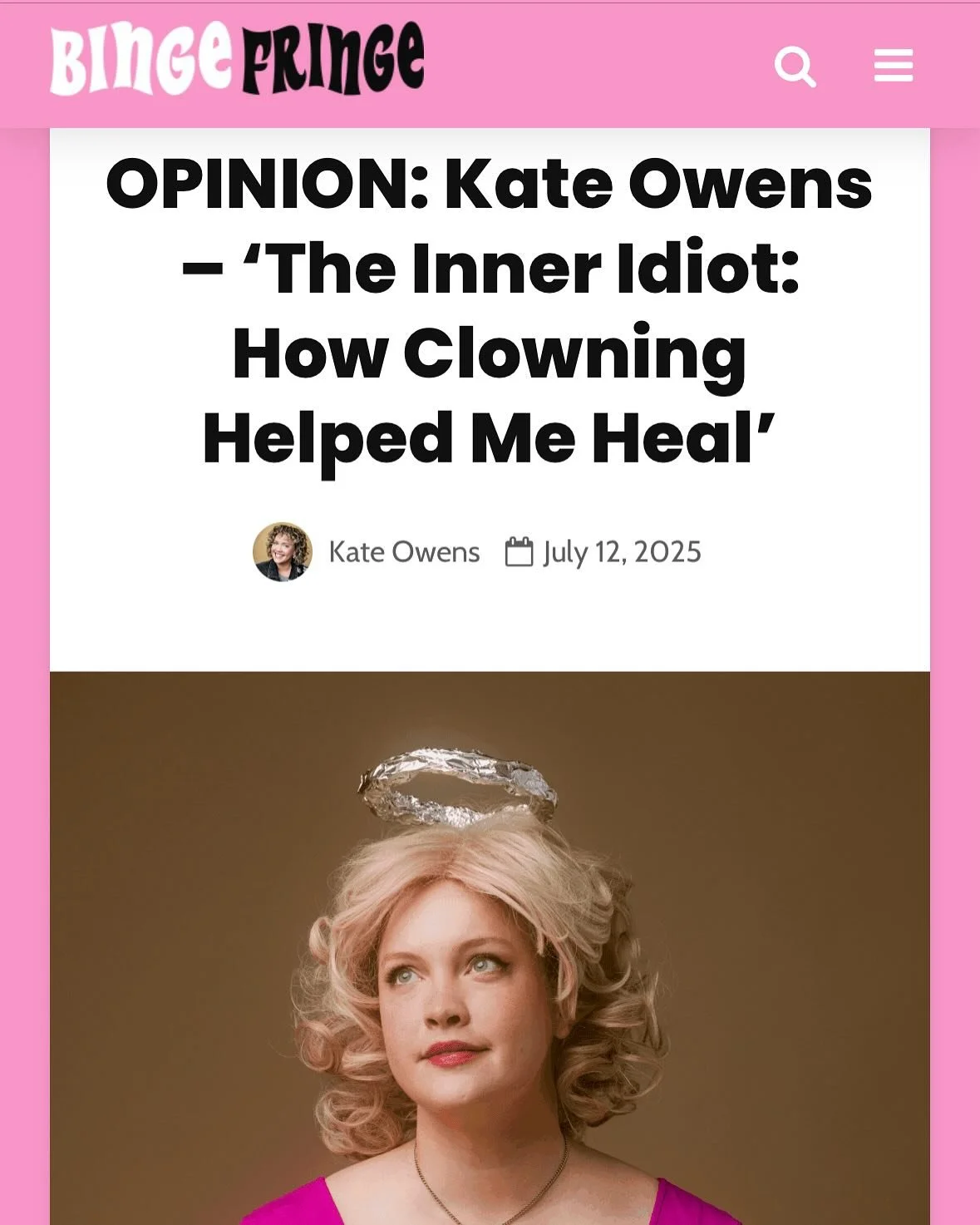 Took a 24-hour break from binging love island to write this lil piece for @bingefringemag 😅💖

But for real, I loved writing about clown and my transformative time with @aitor4849 and I can&rsquo;t wait to get to @edfringe &amp; @underbellyedinburgh