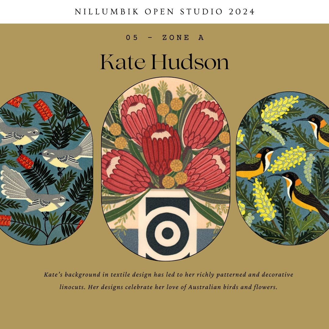 Kate Hudson - 05 Zone A

Kate&rsquo;s background in textile design has led to her richly patterned and decorative linocuts. She draws influence from Japanese woodblocks, Art Nouveau, the Arts &amp; Crafts Movement and printmakers such as Margaret Pre