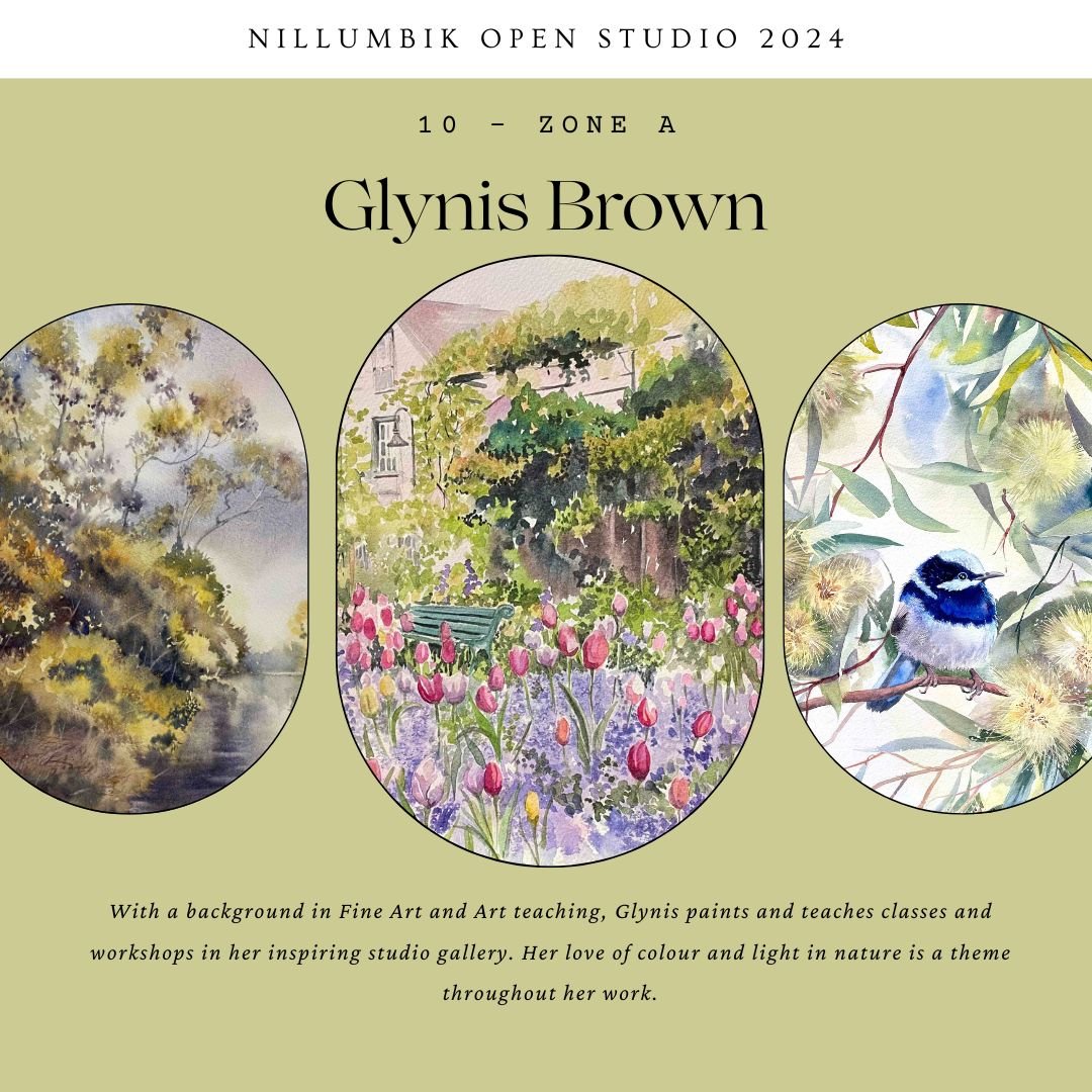 Glynis Brown - 10 Zone A @artstudio_27  Painting

With a background in Fine Art and Art teaching, Glynis paints and teaches classes and workshops in her inspiring studio gallery. Her love of colour and light in nature is a theme throughout her work, 