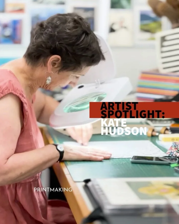 ✨Artist Spotlight on Kate Hudson ✨ 
Kate&rsquo;s background in textile design informs her richly patterned and decorative linocuts, where intricate detail and bold composition come together in striking harmony. Inspired by Japanese woodblocks, Art No
