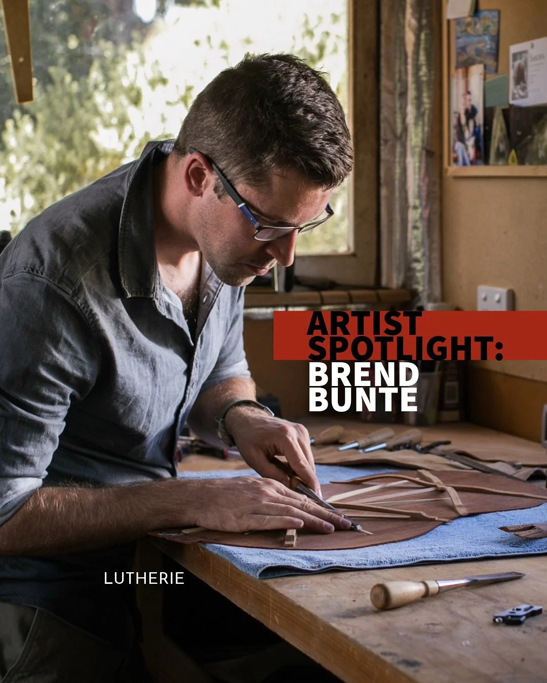 Today&rsquo;s Artist Spotlight shines on the incredible craftsman Brend Bunte of @gourley_music!

-
Brend&rsquo;s journey into the world of design, music, and craftsmanship has been fuelled by an unwavering passion for over 20 years. 

Since 2006, he