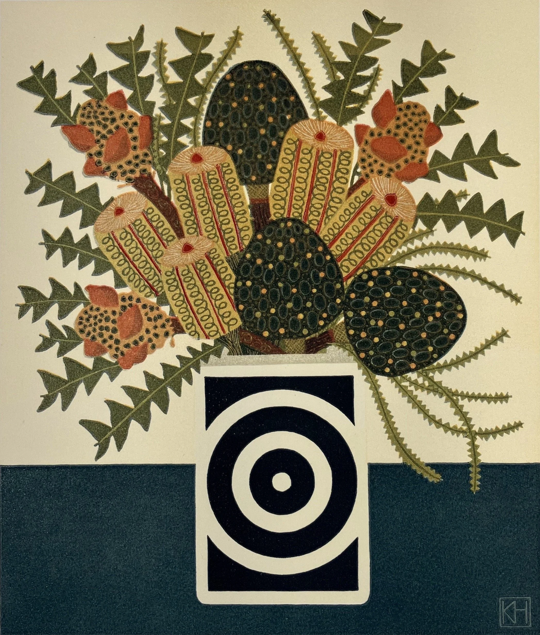 Framed print by Kate Hudson - Autumn Banksia