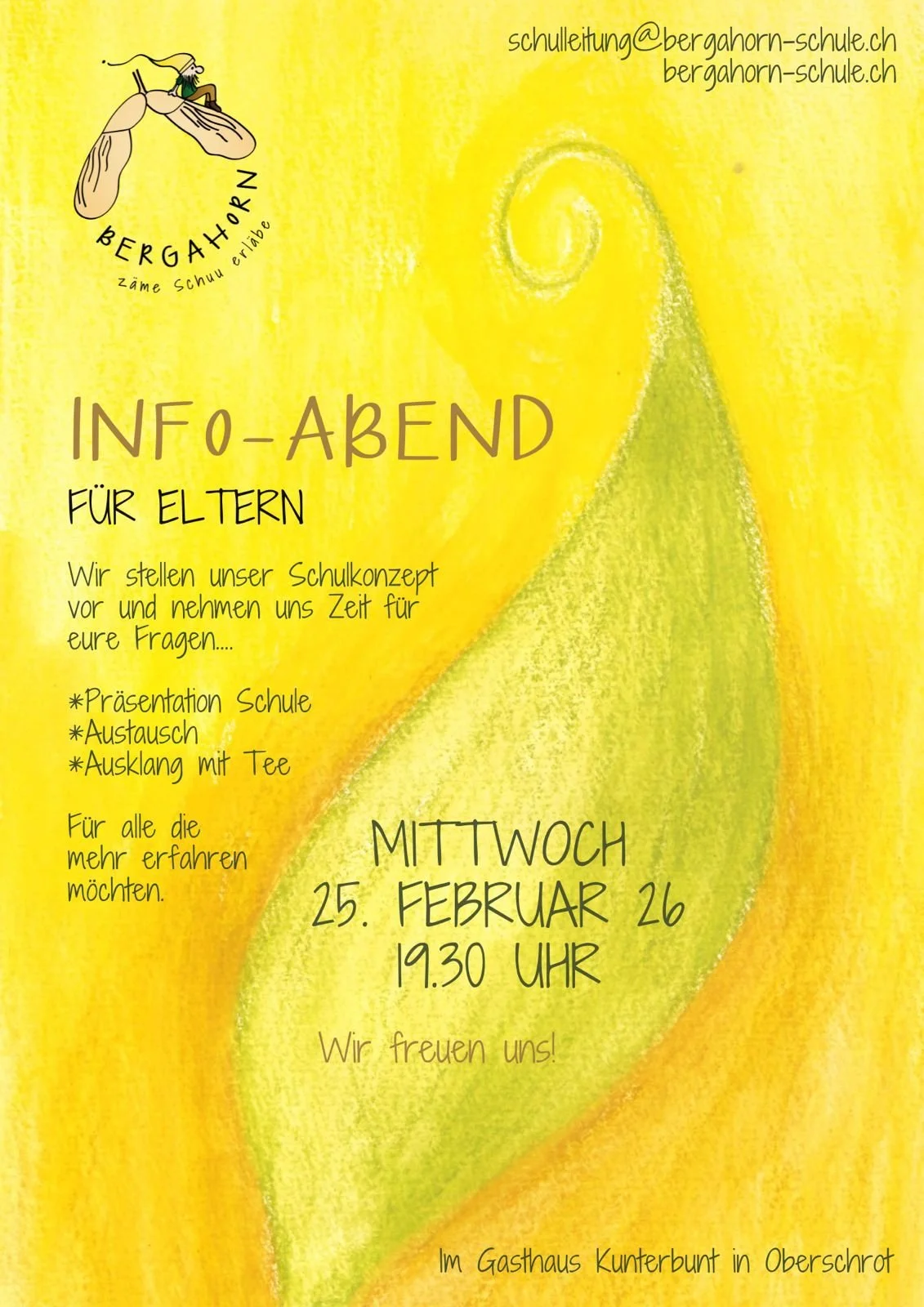 Bergahorn: Info-Abend für Eltern 