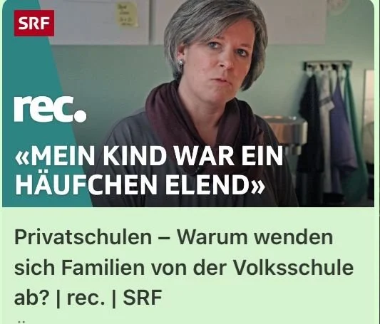 rec.| SRF: Privatschulen - Warum wenden sich Familien von der Volksschule ab?